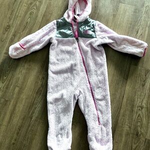 North Face baby bunting fleece pink girls 18-24 months